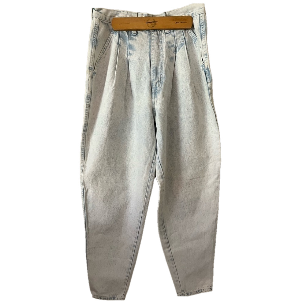 Stefano World Wide jean vintage barrel balloon leg stonewash 16 cotton‎ pleated